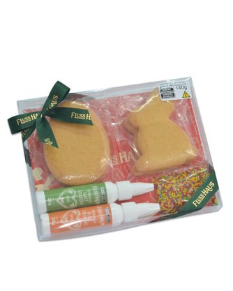 Bolacha amanteigada kit para colorir 4 bolachas com glâce  e confeitos 140g