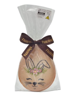 Bolacha Amanteigada Ovo Carinha de Coelha Marrom 30g