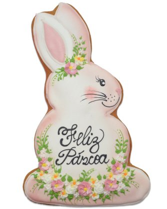 Bolacha de Mel Coelha Top com Flores 3D 100g