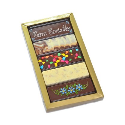 Caixa com 5 barras Com Carinho Azul 100g
