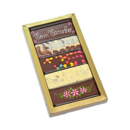 Caixa com 5 barras Com Carinho Rosa 100g