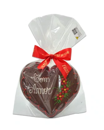 Coração de Pão de Mel com Chocolate 120g Com Amor
