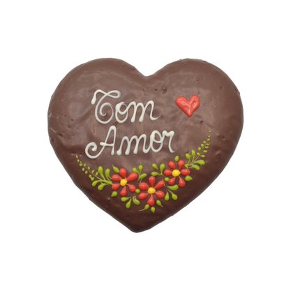 Coração de Pão de Mel com Chocolate 30g - Com Amor - CA