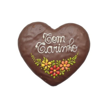 Coração de Pão de Mel com Chocolate 30g - Com Carinho - CV