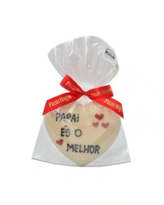 Coração P com Chocolate Branco Papai és o melhor 30g