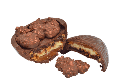 Ovo de Chocolate ao Leite com Recheio de Crocante de Amendoim e Caramelo 350g