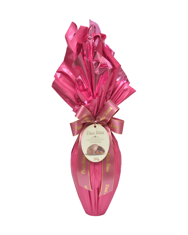 Ovo De Chocolate Ao Leite Com Confete 250g Rosa Doce Loja Virtual Fluss Haus