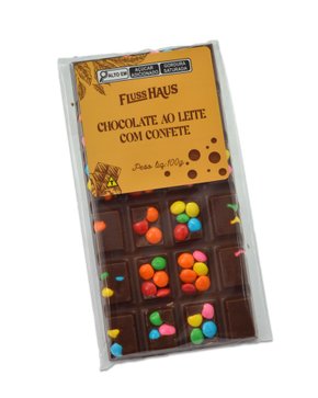 Barra de Chocolate ao Leite com Confete 100g