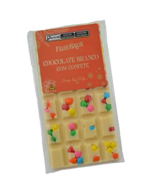 Barra de Chocolate Branco com confete 100g