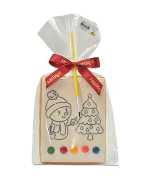 Bolacha Amanteigada Kit para Colorir Boneco de Neve 60g