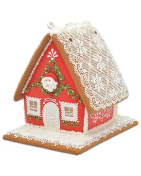 Bolacha de Mel Casa Vermelha e Telhado Xadrez 3D 430g