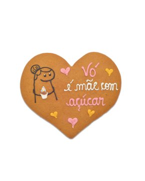 Bolacha de Mel Coração Vó é Mãe com Açúcar 15g
