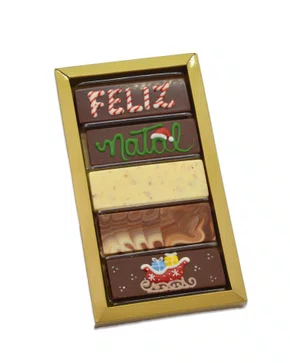 Chocolate Caixa com 5 Barras Feliz Natal 100g