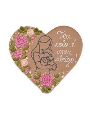 Coração de Chocolate Top ao Leite Teu Colo é o Meu Abrigo 120g