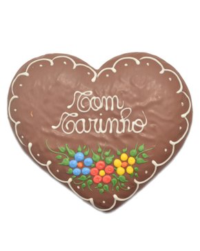 Coração de Pão de Mel com Chocolate 120g Com Carinho