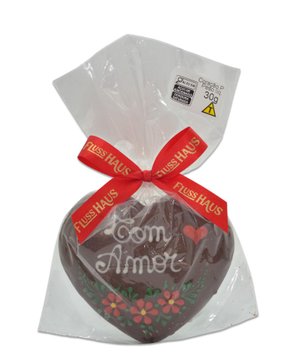 Coração de Pão de Mel com Chocolate 30g - Com Amor - CA