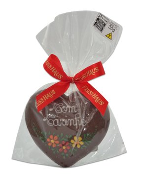 Coração de Pão de Mel com Chocolate 30g - Com Carinho - CV