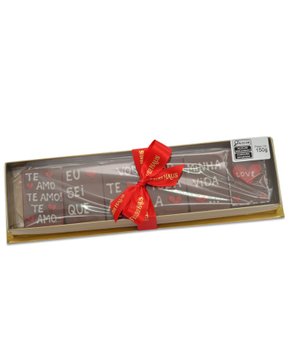 Kit Barrinhas de Chocolate com Frase Eu Sei que vou de Amar 150g