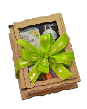 Kit Caixa MDF com Visor com Produtos 265g Páscoa