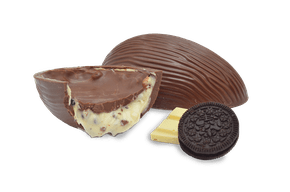 Ovo de Chocolate ao  Leite com Recheio de Chocolate Branco e Cookies 300g